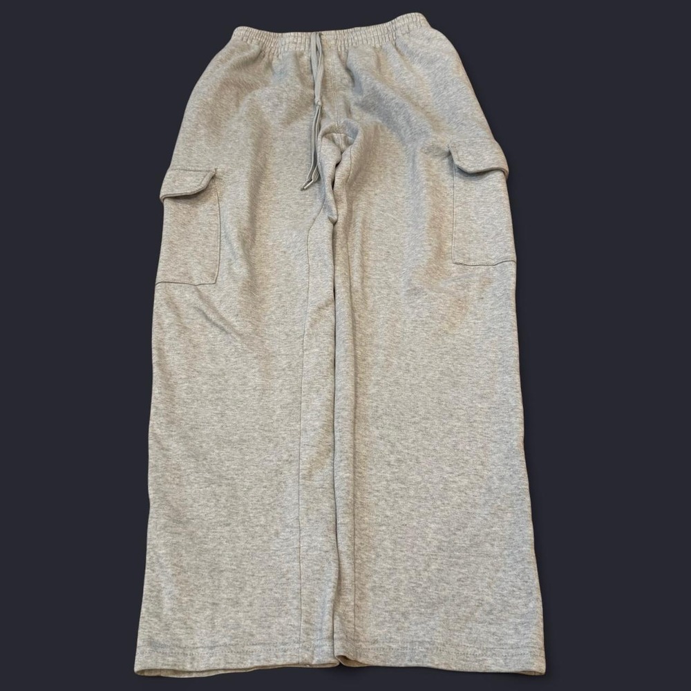 Umbro Baggy Wide Leg Grey Fleece Cargo Sweatpants Adult Size Medium Sportswear